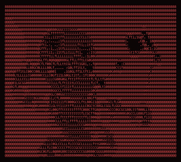 Darth Vader helmet in ASCII art